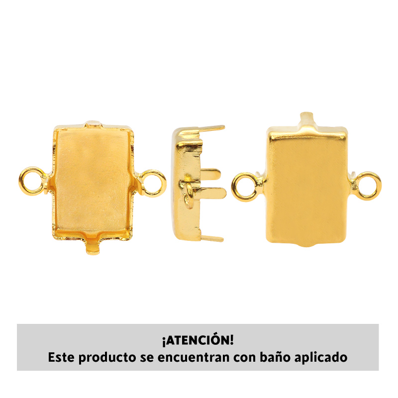 4527CH setting doble argolla 10x14mm/rodio x und