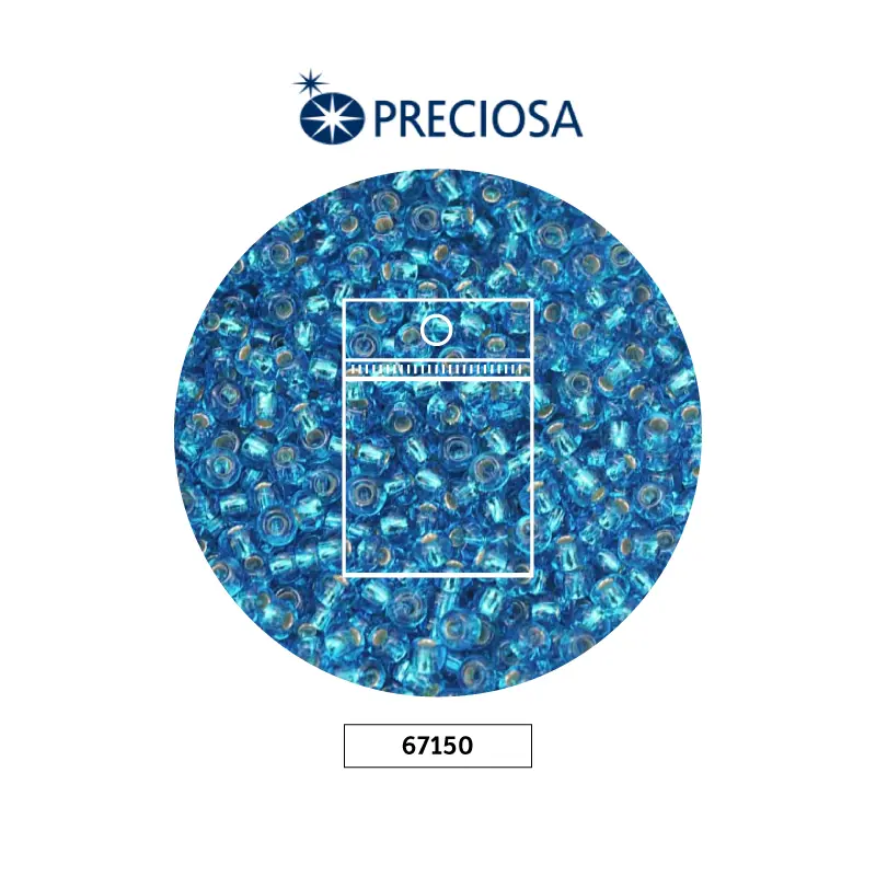 Mostacilla checa preciosa 2mm 67150 LP azul x 50g
