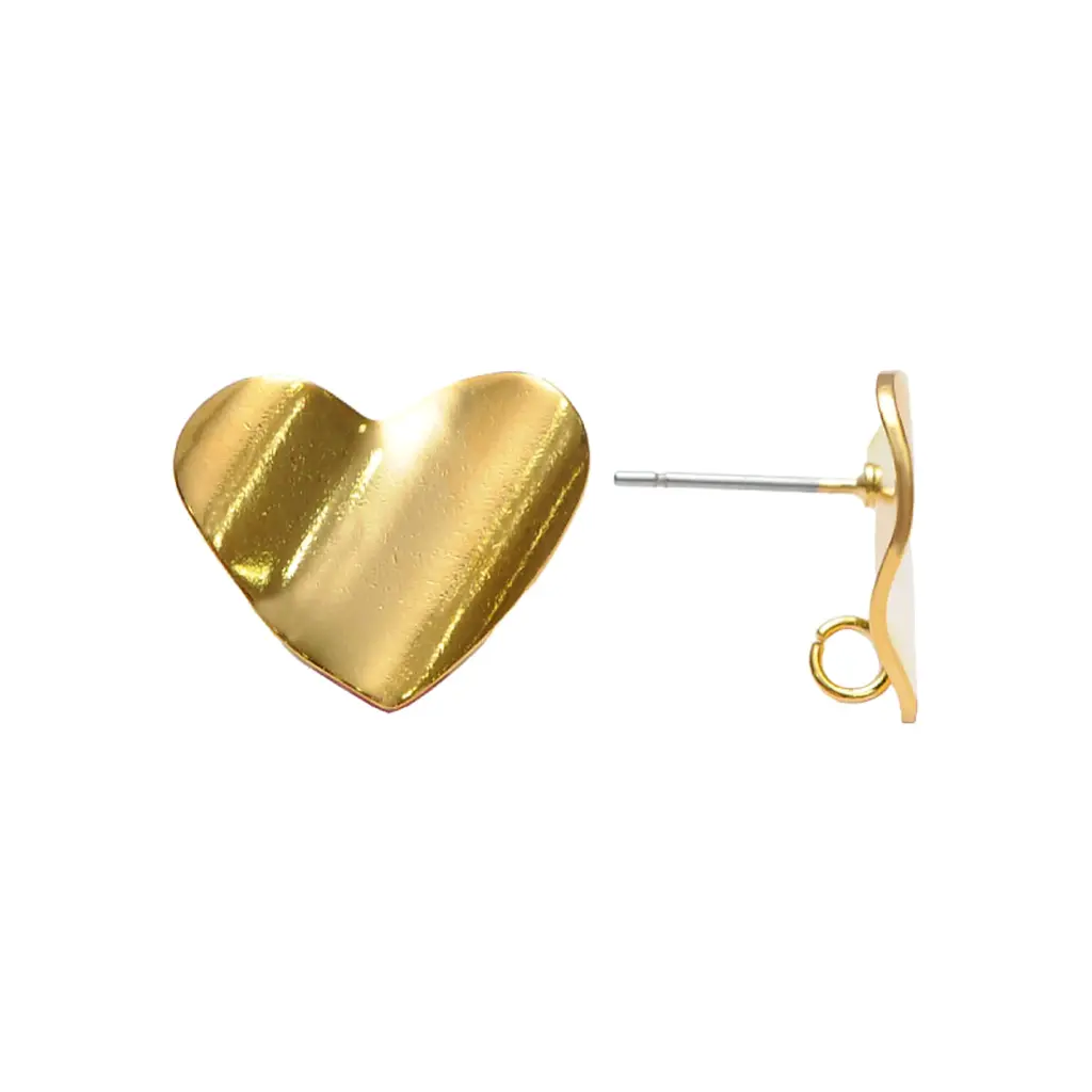 Arete corazon prensado con argolla 18mm/rodio x par