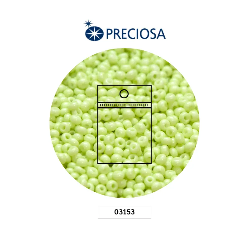 Mostacilla checa preciosa 10/0 2mm 03153 verde pastel x 50g