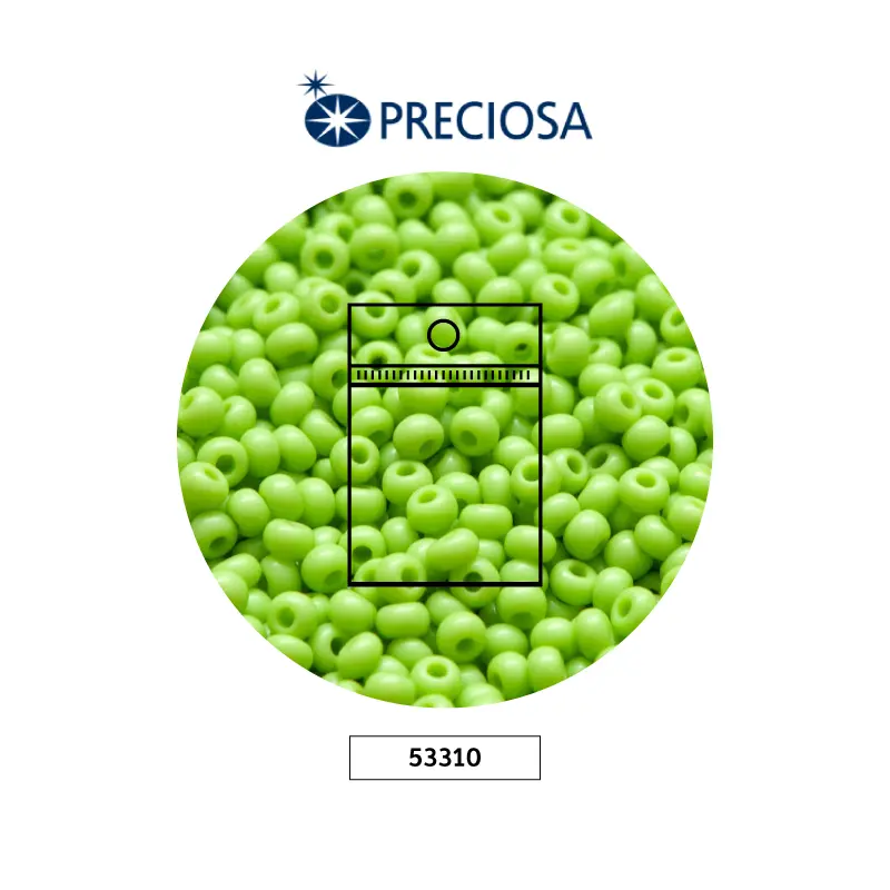 Mostacilla checa preciosa 10/0 53310 LP verde viche fuerte AB x 50g