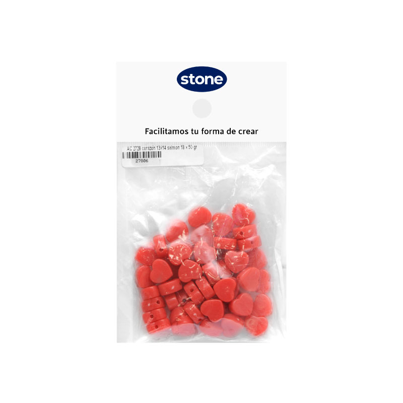 Acrilico 2728 corazon 13x14mm salmon 18 x 50 g