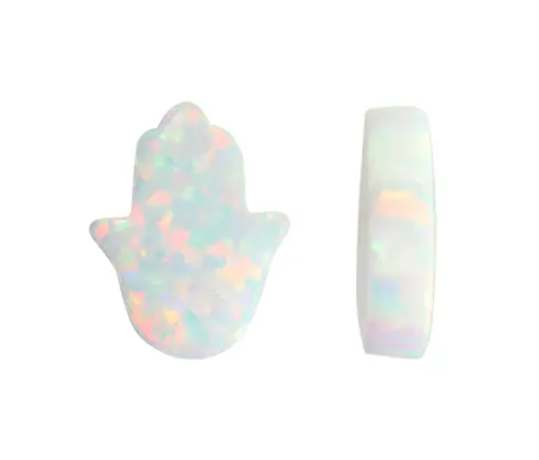 mano de fátima opal 11x13mm blanco 17 x und