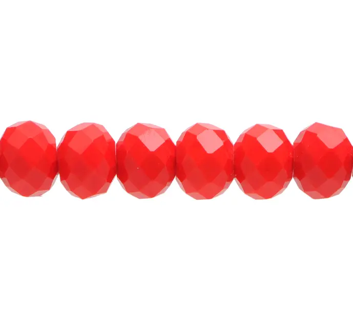 Murano rondela facetada 8mm rojo coral 80 x aprox 60unds