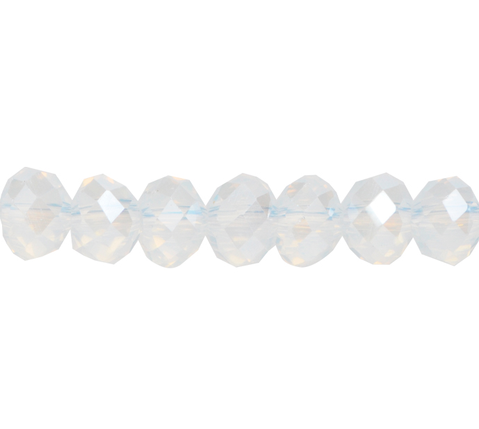 Murano rondela facetada 6mm white opal 42 x aprox 80unds