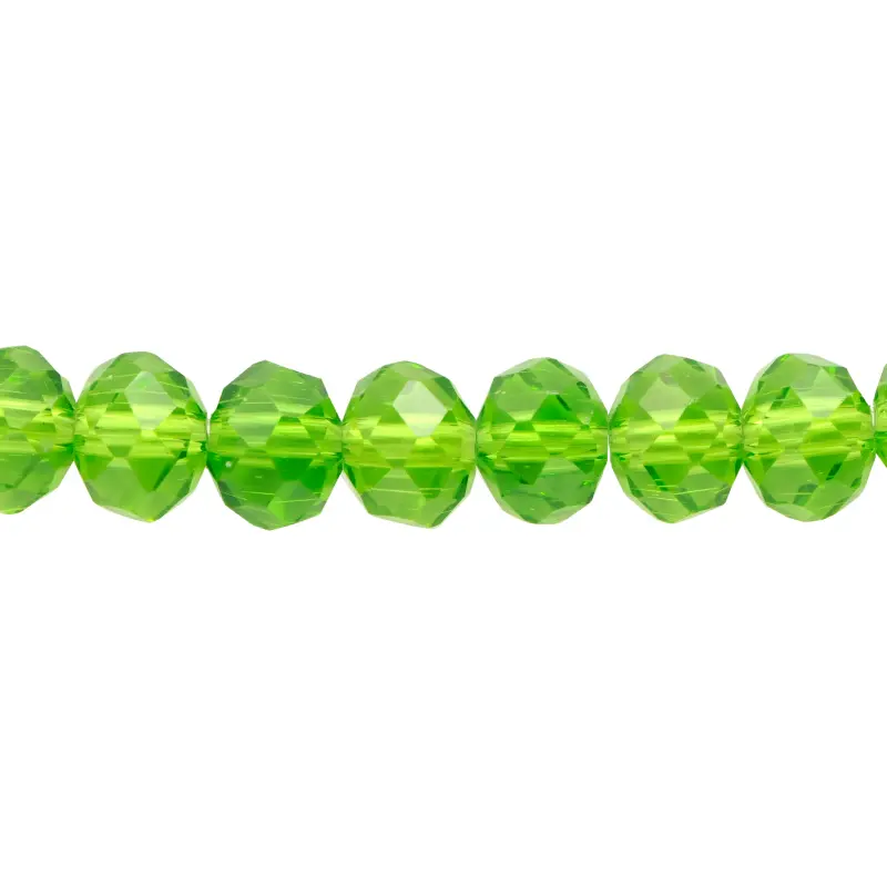 Murano rondela facetada 8mm peridot 6AB x 72unds