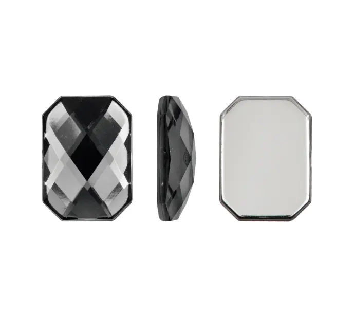 Acrilico K1037 octagon plano 13x18mm smoky quartz 27 x und