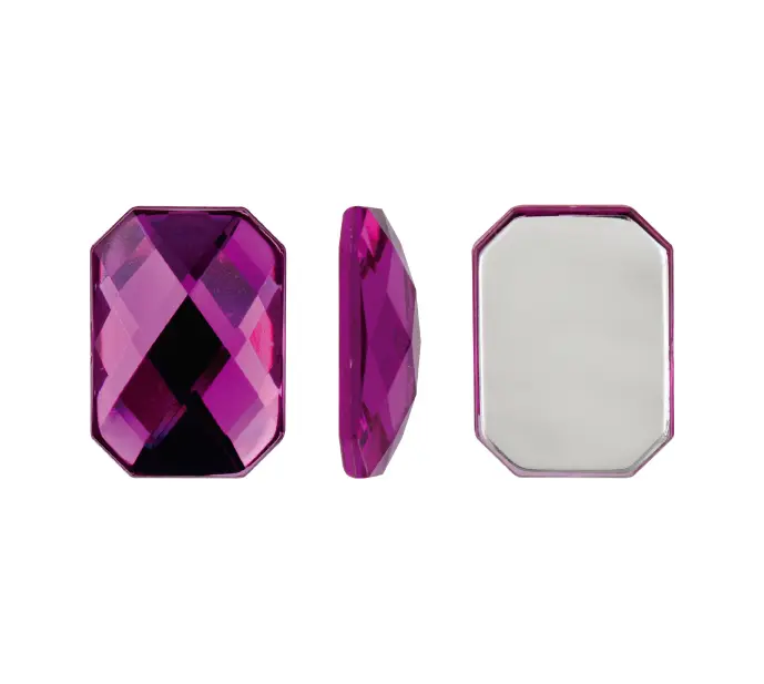 Acrilico K1037 octagon plano 15x21mm purple velvet 5 x und