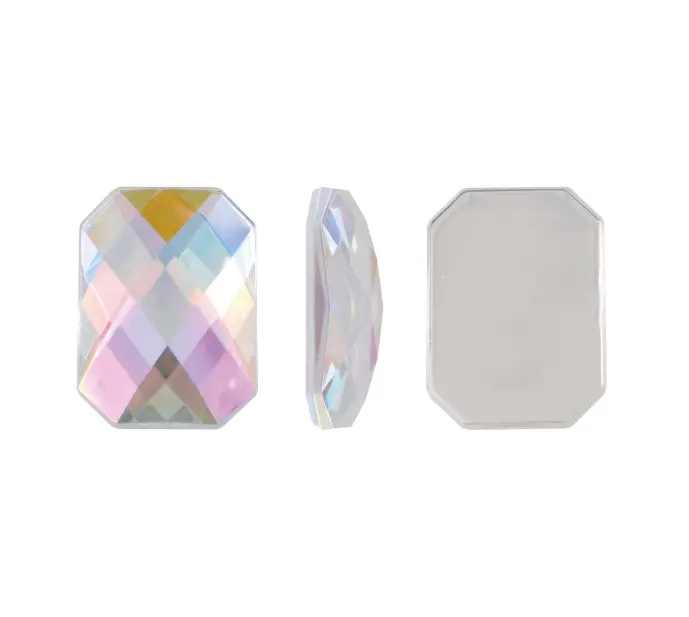 Acrilico K1037 octagon plano 15x21mm crystal AB 14 x und