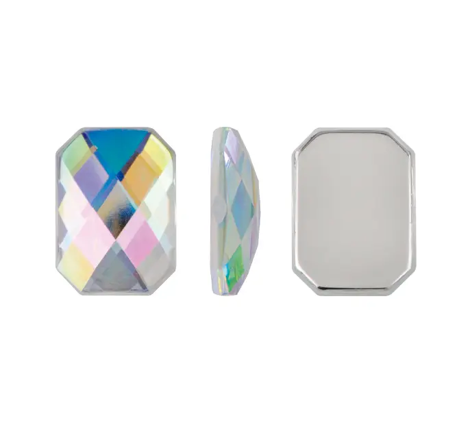 Acrilico K1037 octagon plano 10x14mm crystal AB 14 x und