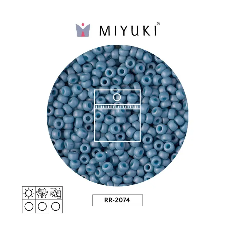 Mostacilla Miyuki rocalla 8/0 RR2074 mate opaco pálido denim brillo  x 25g