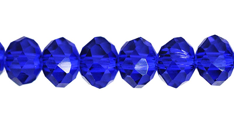 Murano rondela facetada 8mm capri blue 4 x aprox 60unds