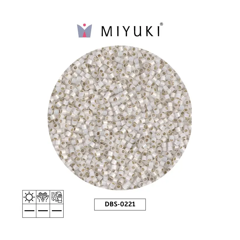 Miyuki delica 15/0 DBS0221 dorado forrado blanco opal x 50g