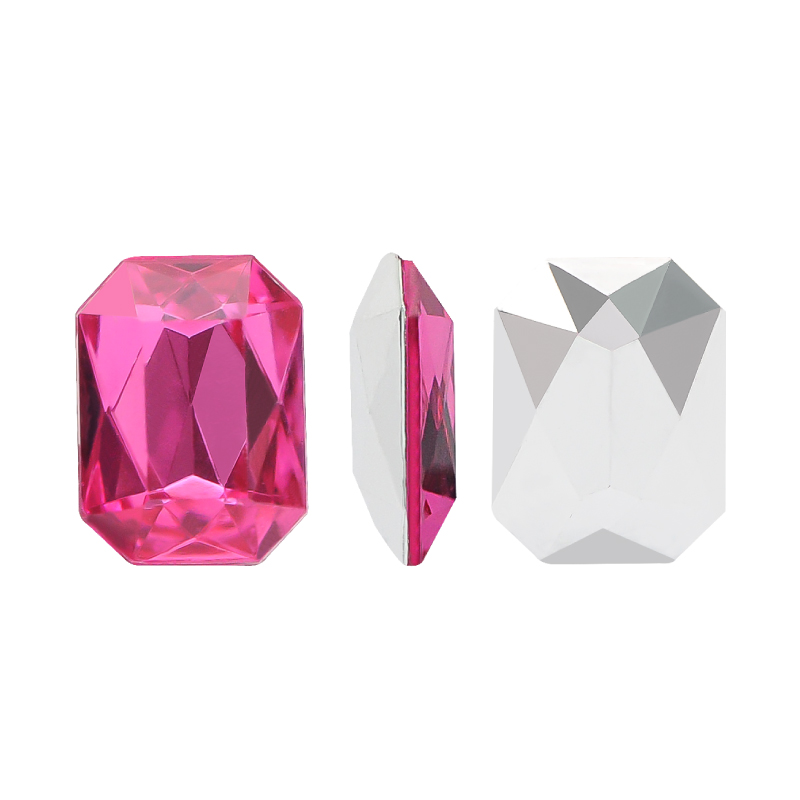 Acrilico K1012 octagon con cono 6x8mm indian pink 24 x Unidad