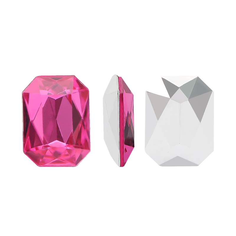 Acrilico K1012 octagon con cono 4x6mm indian pink 24 x Unidad