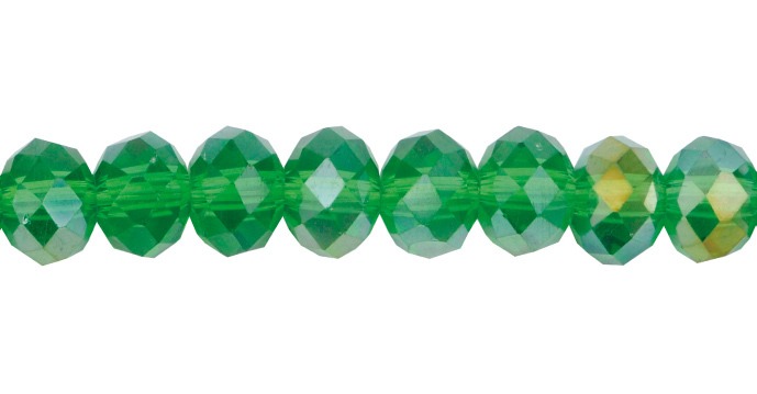 Murano rondela facetada 3mm peridot 6AB x aprox 106unds
