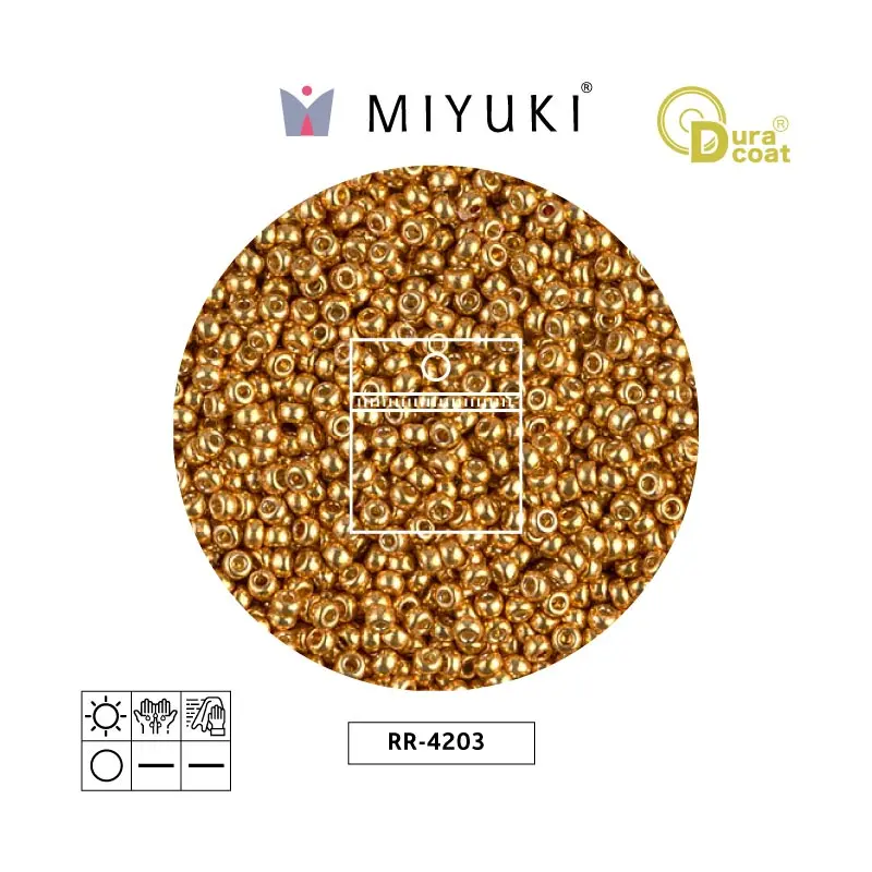 Mostacilla Miyuki rocalla 11/0 RR4203 galvanizado amarillo dorado x 25g