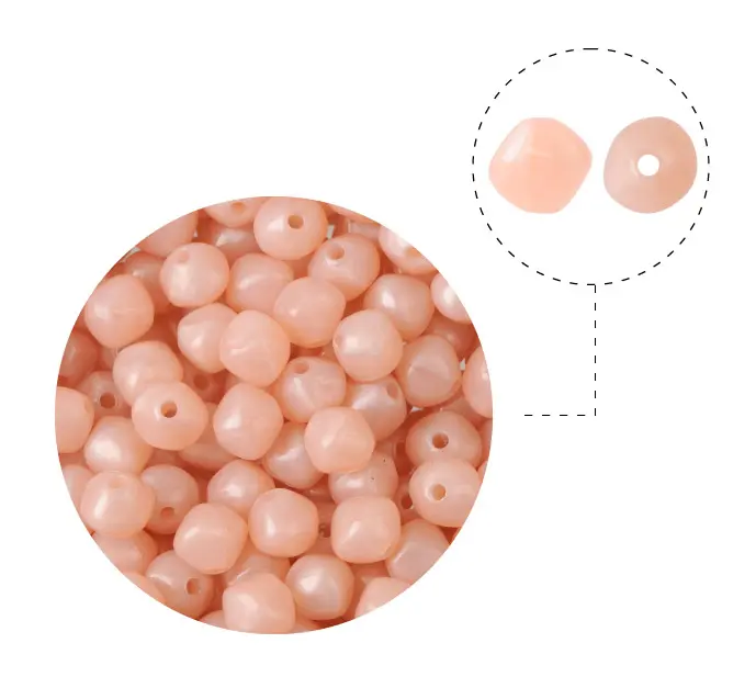 Piedra plastica rombo con efecto peach 8mm x 50gr