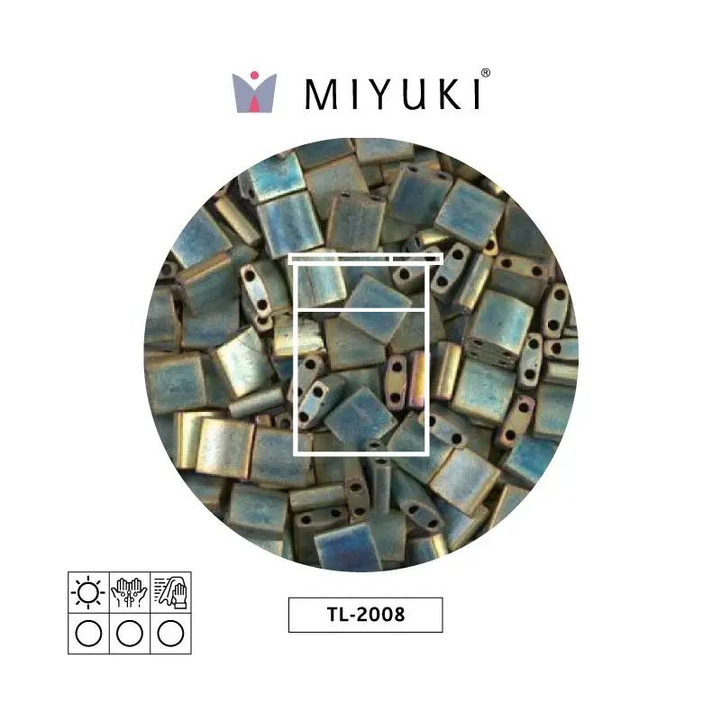 Miyuki tila 5x5x1.9mm TL2008 mate metalizado patina iris x 10g
