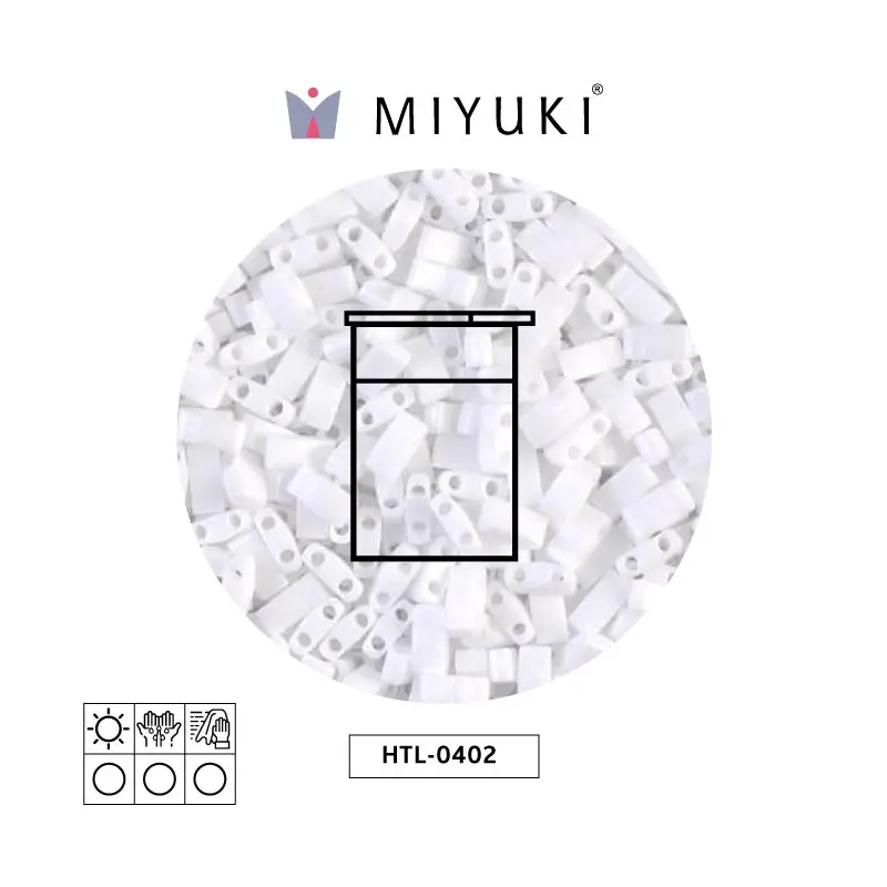Miyuki half tila 5x2.3x1.9mm HTL0402 blanco x 10G