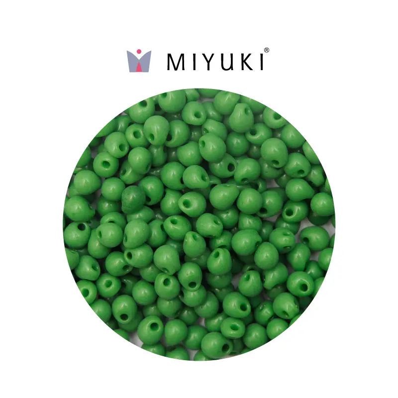 Miyuki drop beads 3.4mm DP0411 opaque green x 500g