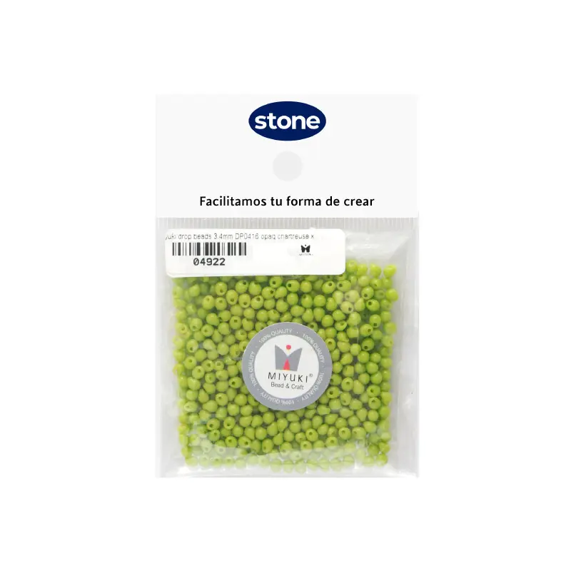 Miyuki drop beads 3.4mm DP0416 opaq chartreuse x 25g