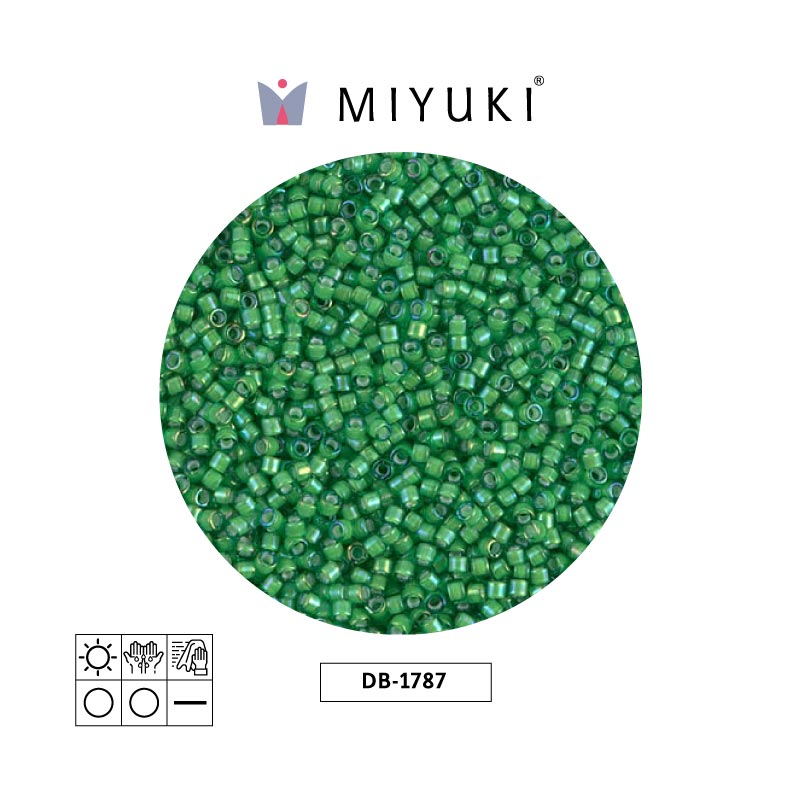 Miyuki delica 11/0 DB1787 forrado verde AB x 50g