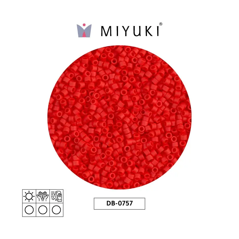 Miyuki delica 11/0 DB0757 mate opaco claro rojo x 50g