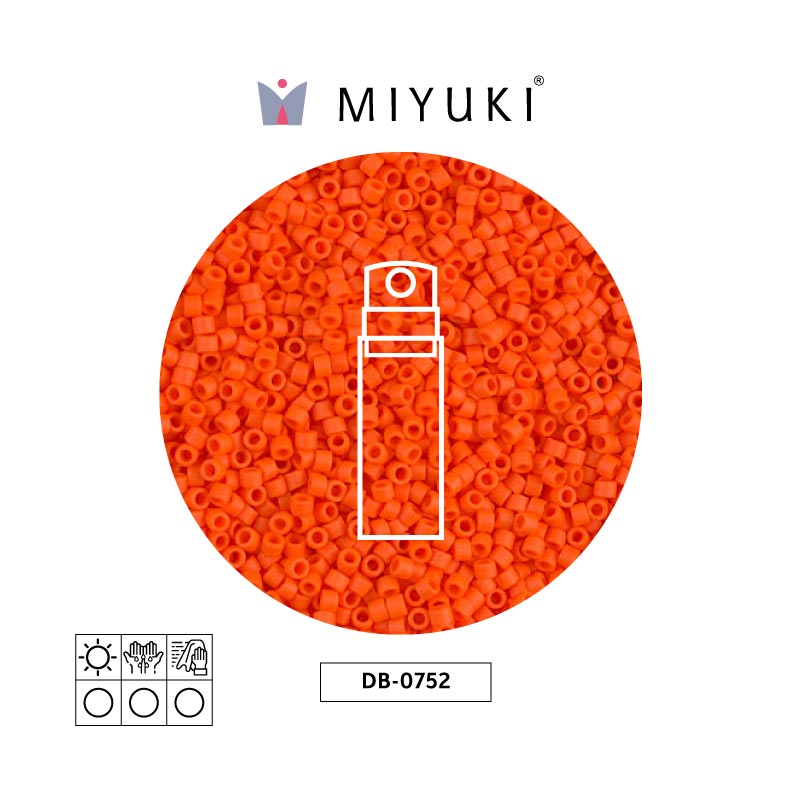 Miyuki delica 11/0 DB0752 matte opaque orange x 10g