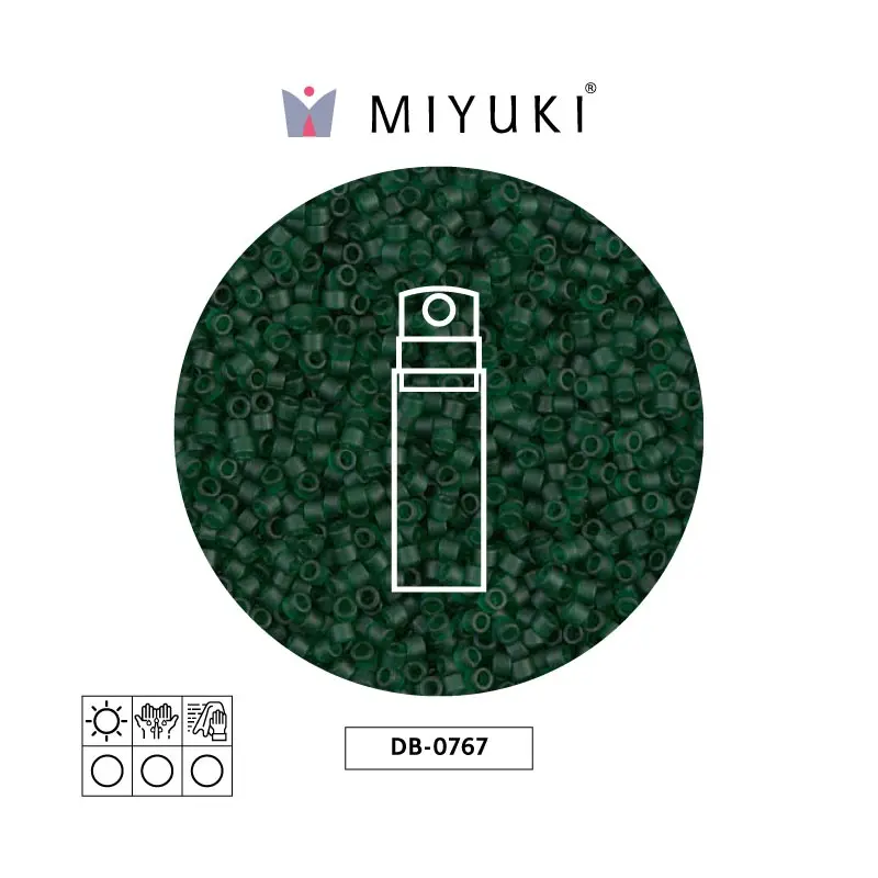 Miyuki delica 11/0 DB0767 mate transparente verde x 10g