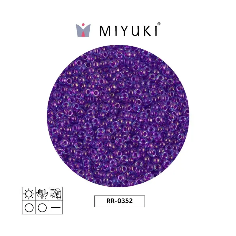 Mostacilla Miyuki rocalla 11/0 RR0352 fucsia forrado azul brillo x 250g