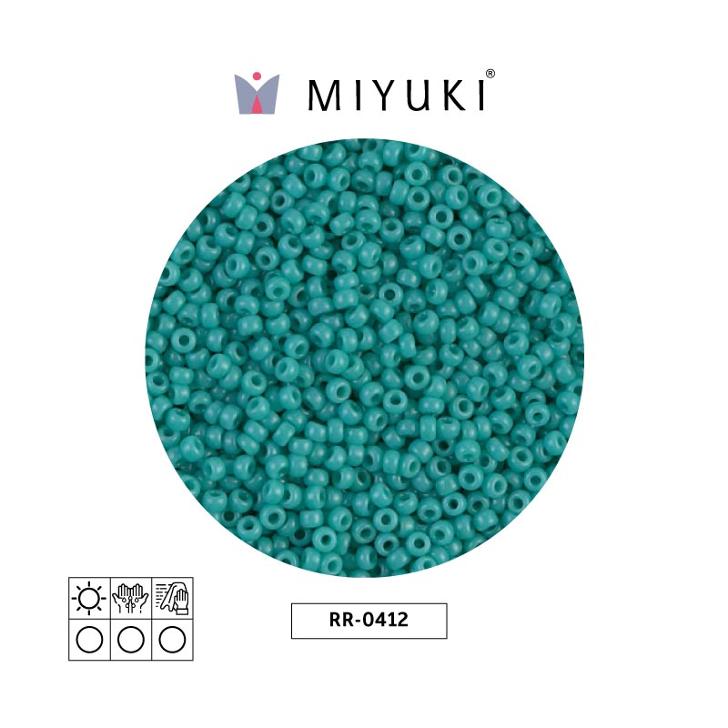 Mostacilla Miyuki rocalla 11/0 RR0412 opaco azul turquesa verde x 250g