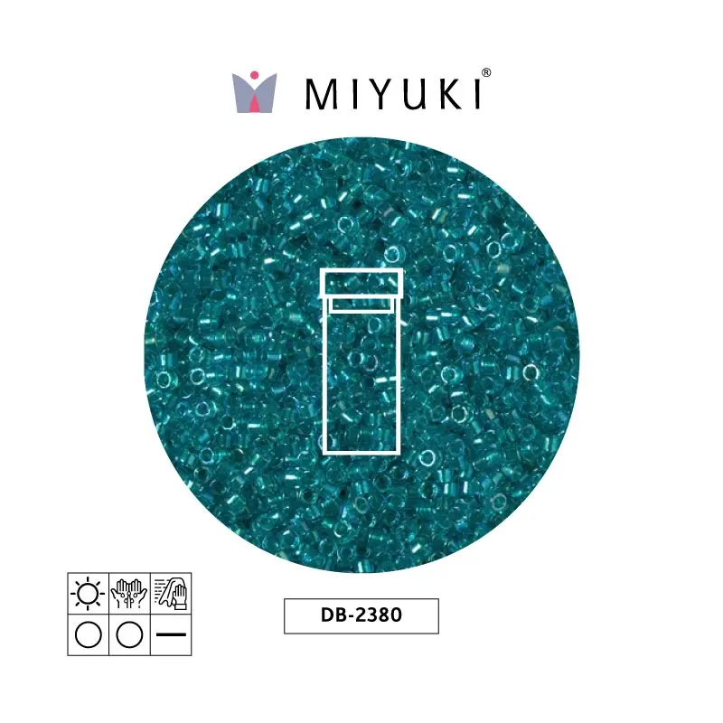 Miyuki delica 11/0 DB2380 color forrado azul verdoso x 3g
