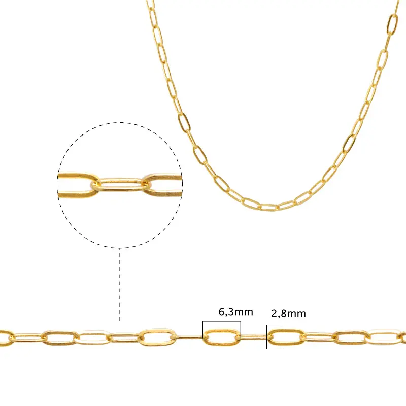 Cadena golfi 260BDCSF/Rodio 2.8x6.3mm x m