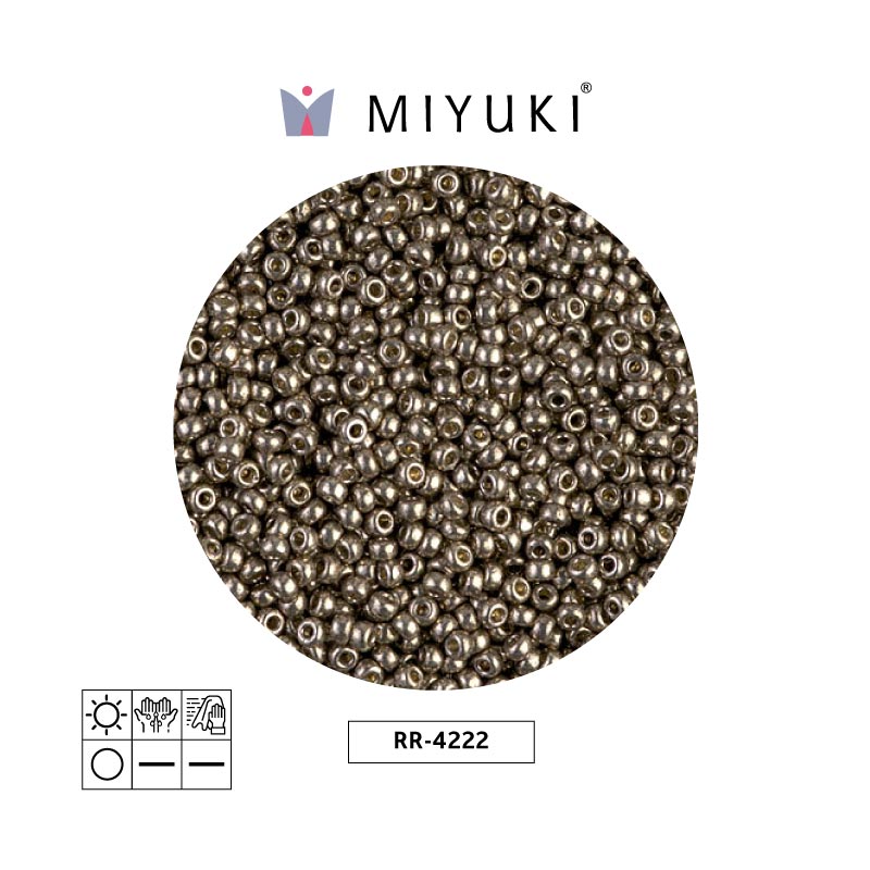 Mostacilla Miyuki rocalla 11/0 RR4222 galvanizado pewter x 250g