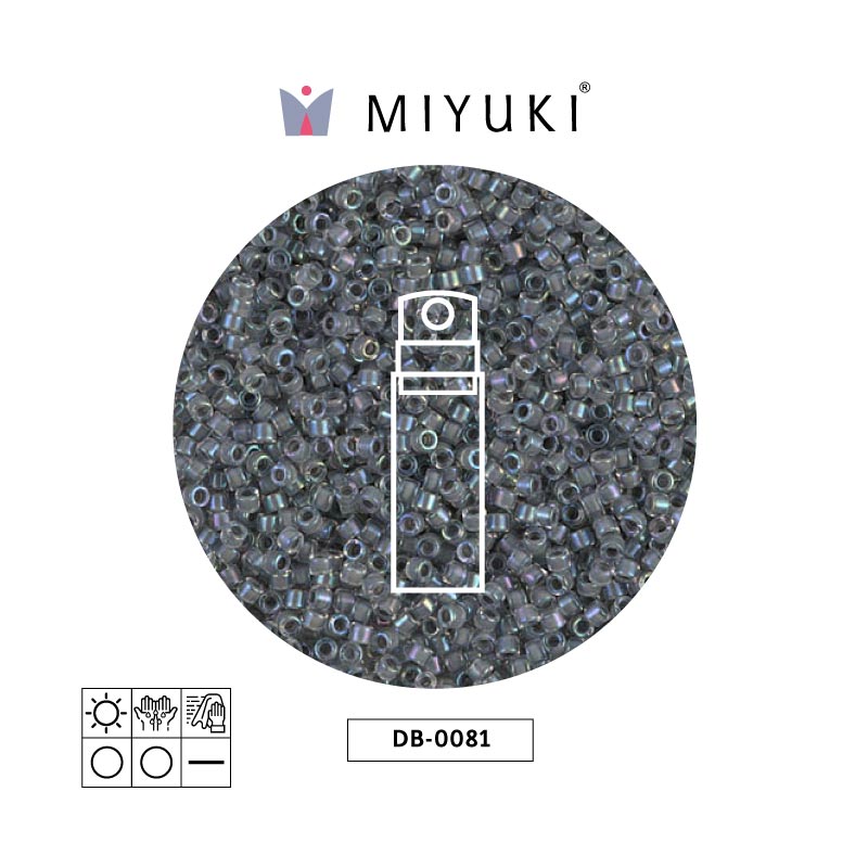 Miyuki delica 11/0 DB0081 gris forrado cristal AB x 10g