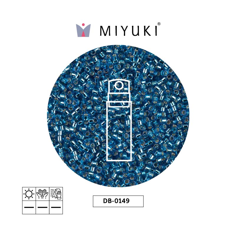 Miyuki delica 11/0 DB0149 plateado aquamarine x 10g