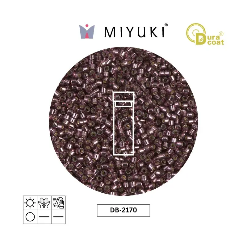 Miyuki delica 11/0 DB2170 plateado forrado raisin Duracoat x 2G