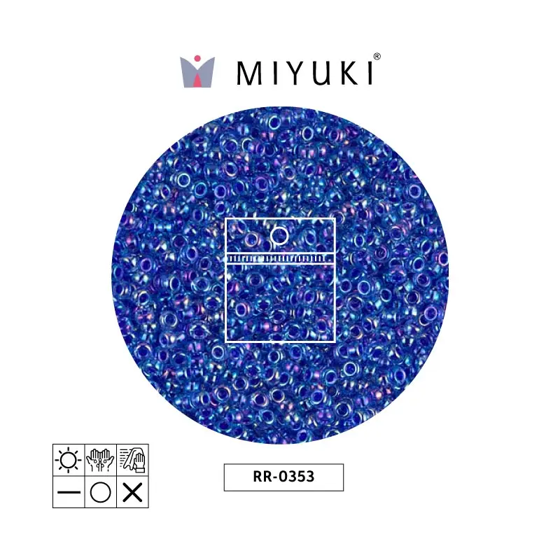 Mostacilla Miyuki rocalla 11/0 RR0353 azul forrado azul AB x 25g