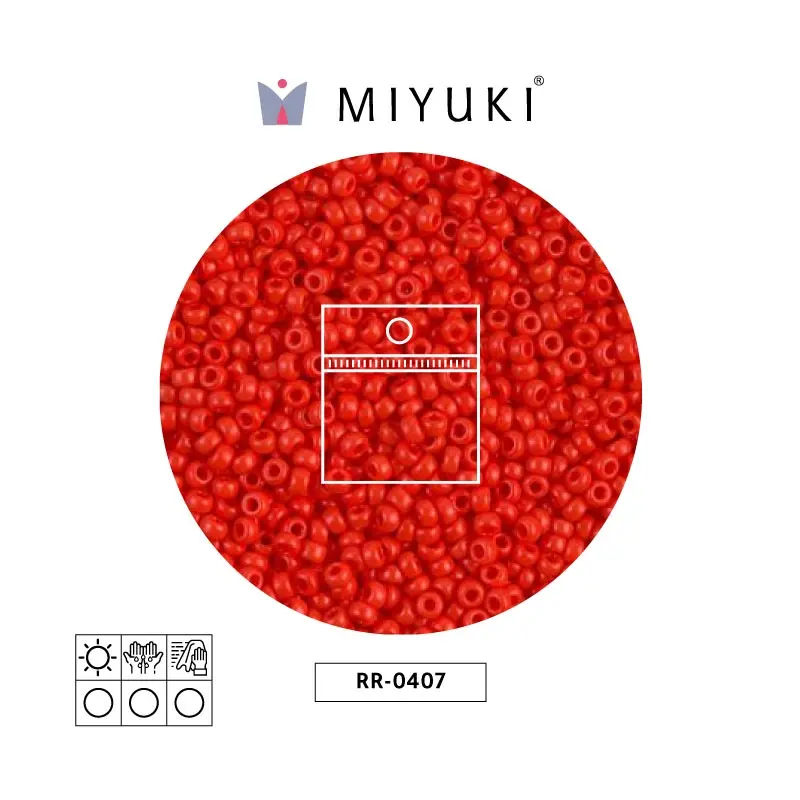 Mostacilla Miyuki rocalla 11/0 RR0407 opaco rojo x 25g