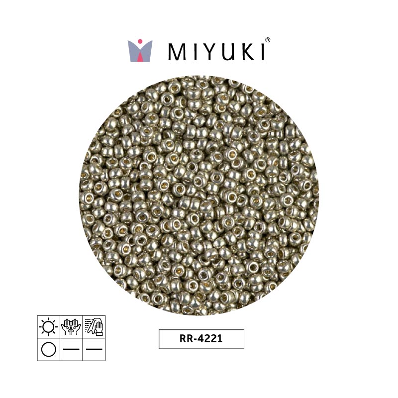 Mostacilla Miyuki rocalla 11/0 RR4221 galvanizado claro pewter x 250g