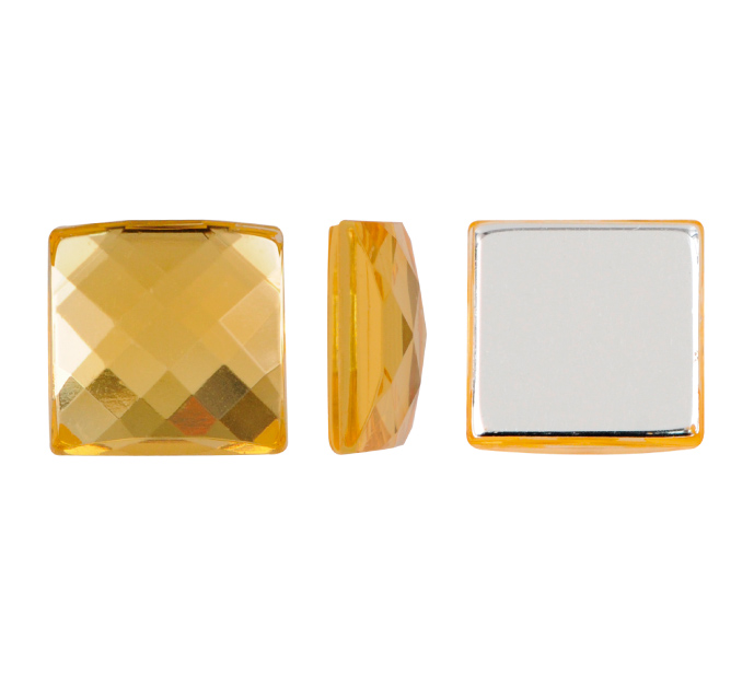 Acrilico K1026 cuadrado plano 10mm light colorado topaz 30 x und