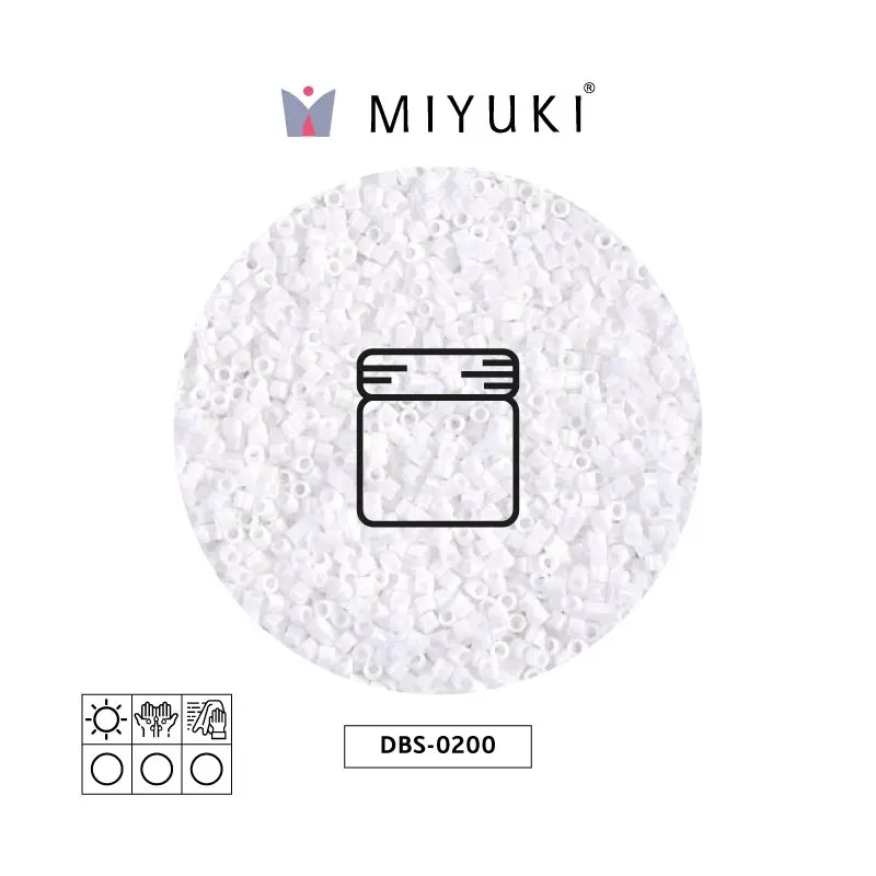 Miyuki delica 15/0 DBS0200 opaco tiza blanco x 5g