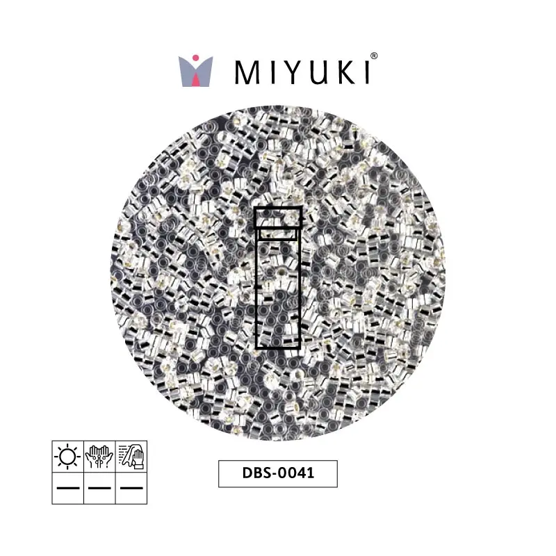 Miyuki delica 15/0 DBS0041 plateado forrado cristal x 2G
