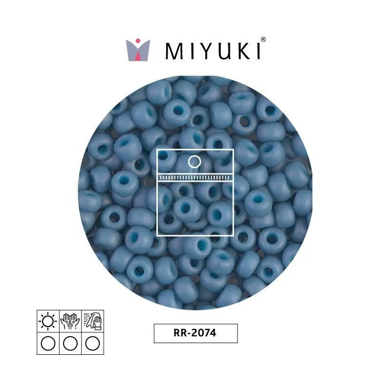 Mostacilla Miyuki rocalla 6/0 RR2074 mate opaco pálido denim brillo  x 25g