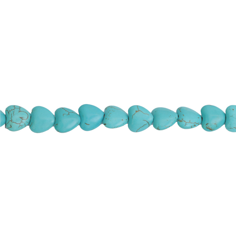 Sarta corazon 14mm turquesa x 24unds