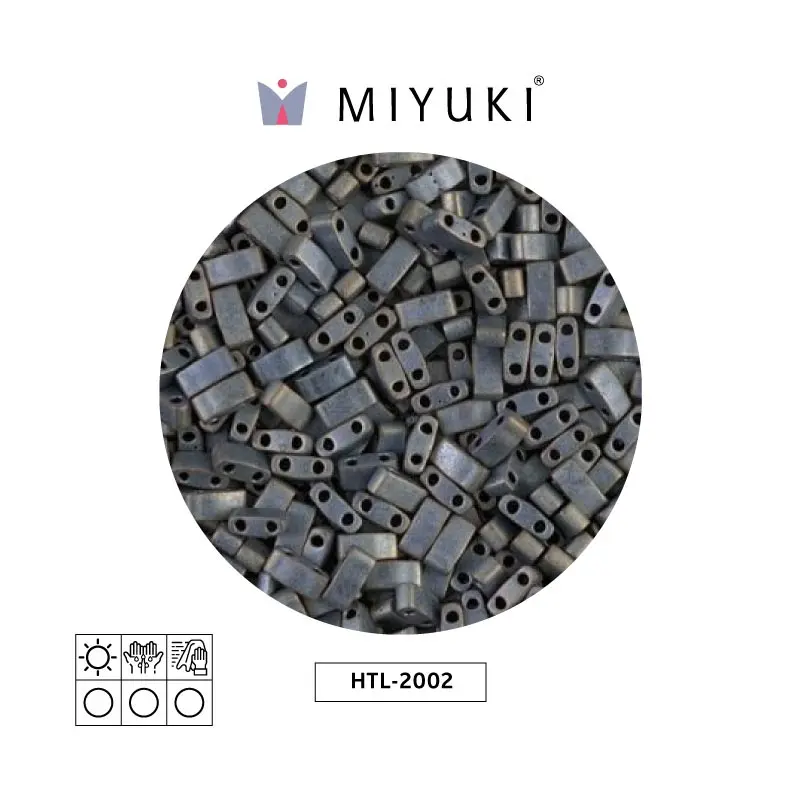 Miyuki half tila 5x2.3x1.9mm HTL2002 mate metalizado plateado gris x 50g