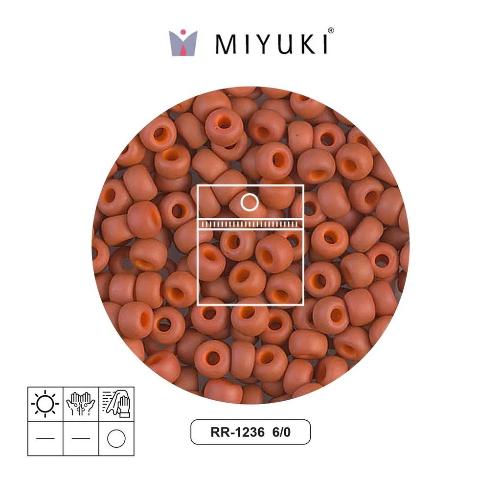Mostacilla Miyuki rocalla 6/0 RR1236 matte opaque terra cotta x 10g