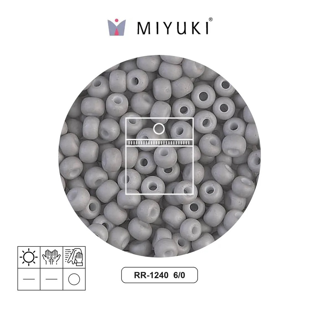 Mostacilla Miyuki rocalla 6/0 RR1240 matte opaque gray x 10g
