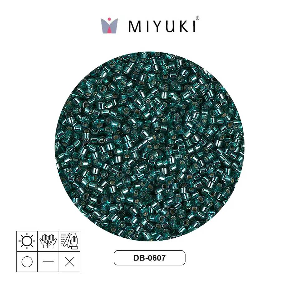 Miyuki delica 11/0 DB0607 silver lined teal x 50g